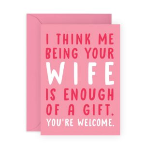 central 23 husband birthday card from wife - husband valentines day card funny - anniversary cards for him - funny birthday card for men - prank gag joke - comes with fun stickers