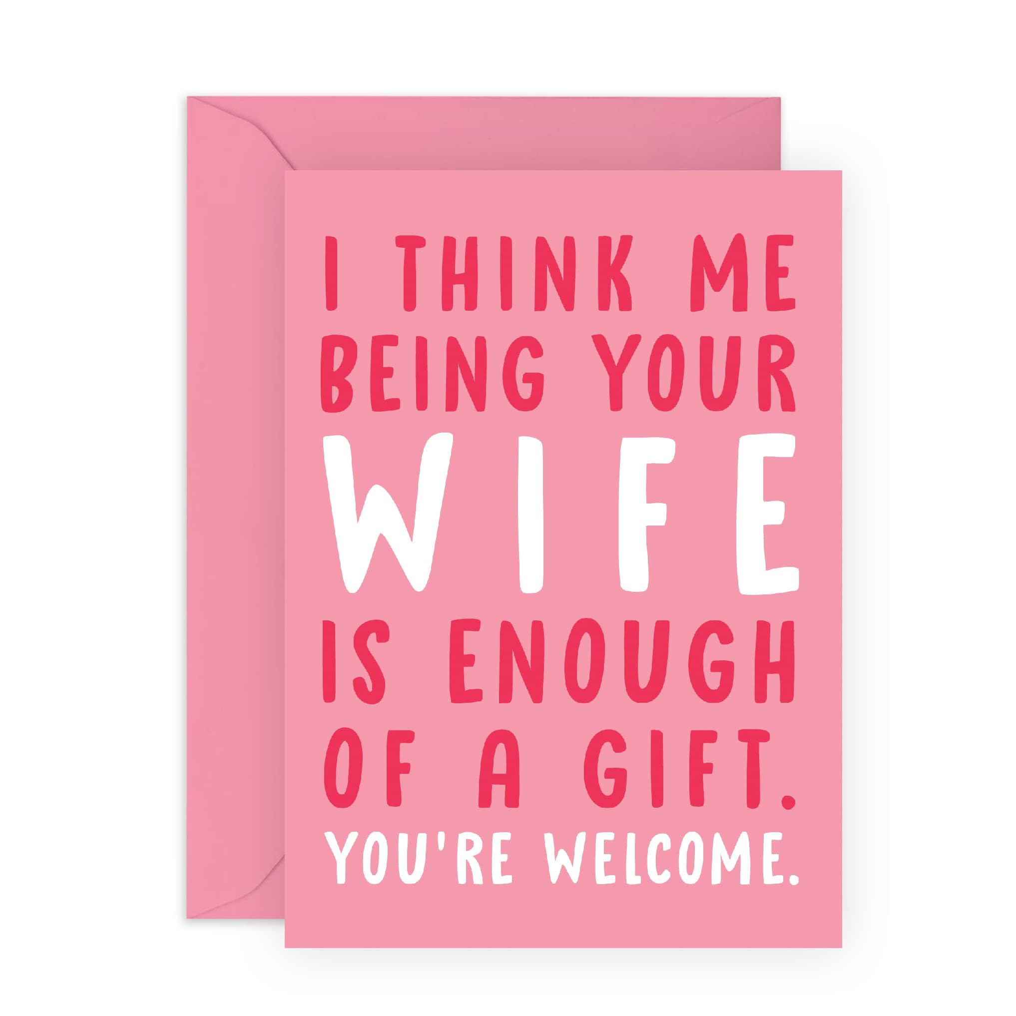 CENTRAL 23 Husband Birthday Card from Wife - Husband Valentines Day Card Funny - Anniversary Cards for Him - Funny Birthday Card For Men - Prank Gag Joke - Comes With Fun Stickers