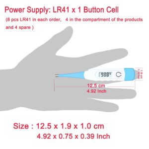 BESTWYA Oral Thermometer, Digital Thermometer for Oral, Rectal or Under Arm Use (A, Pack of 4)