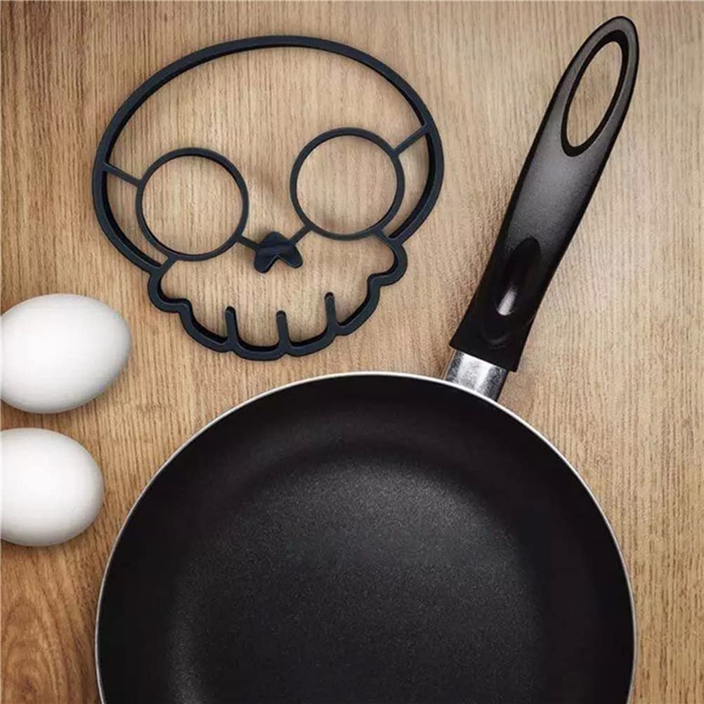 Funny Skeleton Head Breakfast Omelette Fried Egg, Silicone Non-Stick Egg Shaper Creative Pancake Form Maker Cooking Tool DIY Kitchen Accessories Gadget