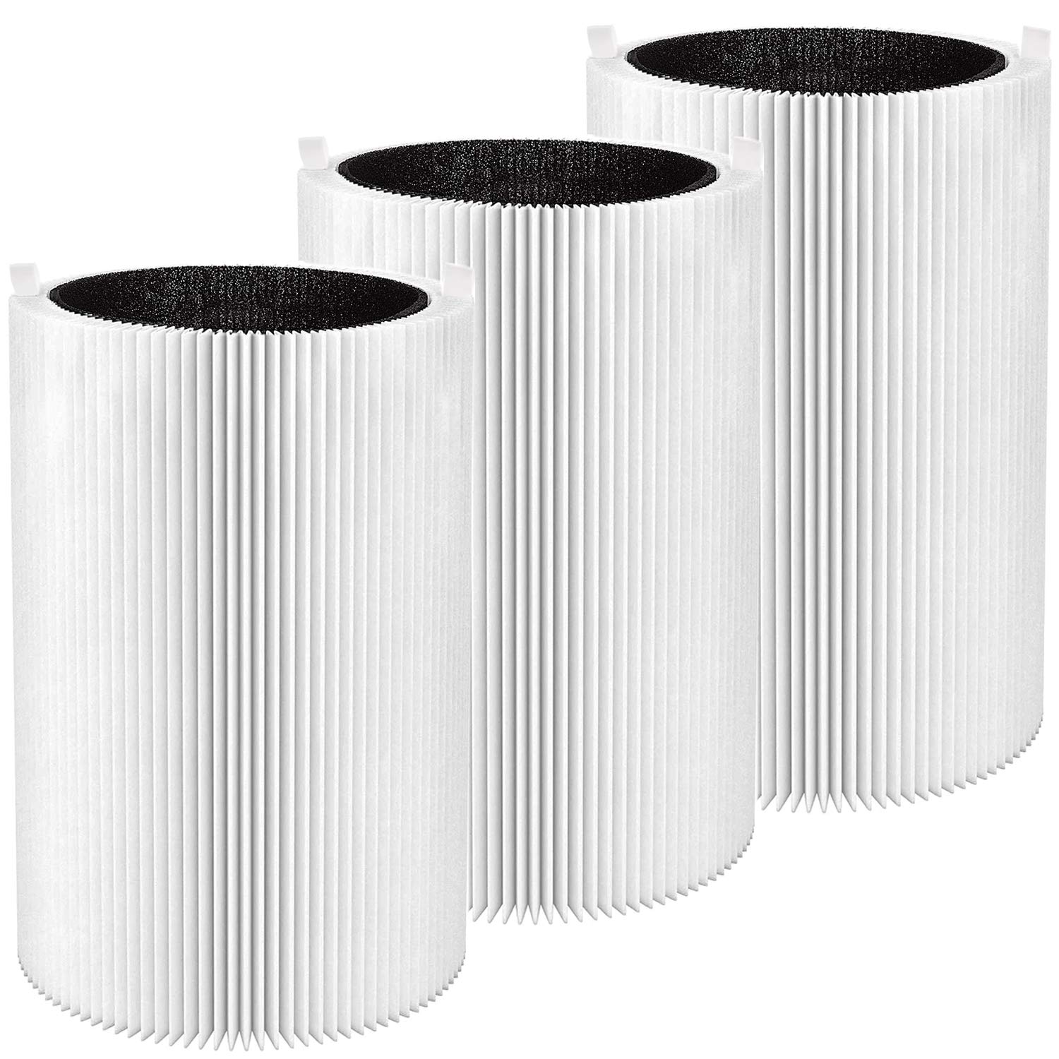 3 Pack Blue Pure 411 Filter Replacement Compatible with Blueair Blue Pure 411 Genuine, 411+, 411 Auto and MINI Air Purifier, Package Include 3 Pack 3-in-1 HEPA Filters