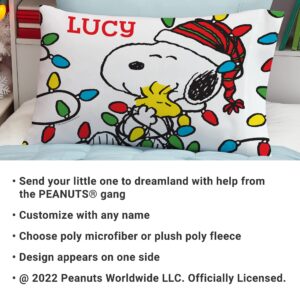 Let's Make Memories Personalized PEANUTS Lots of Lights Christmas Pillowcase - Plush