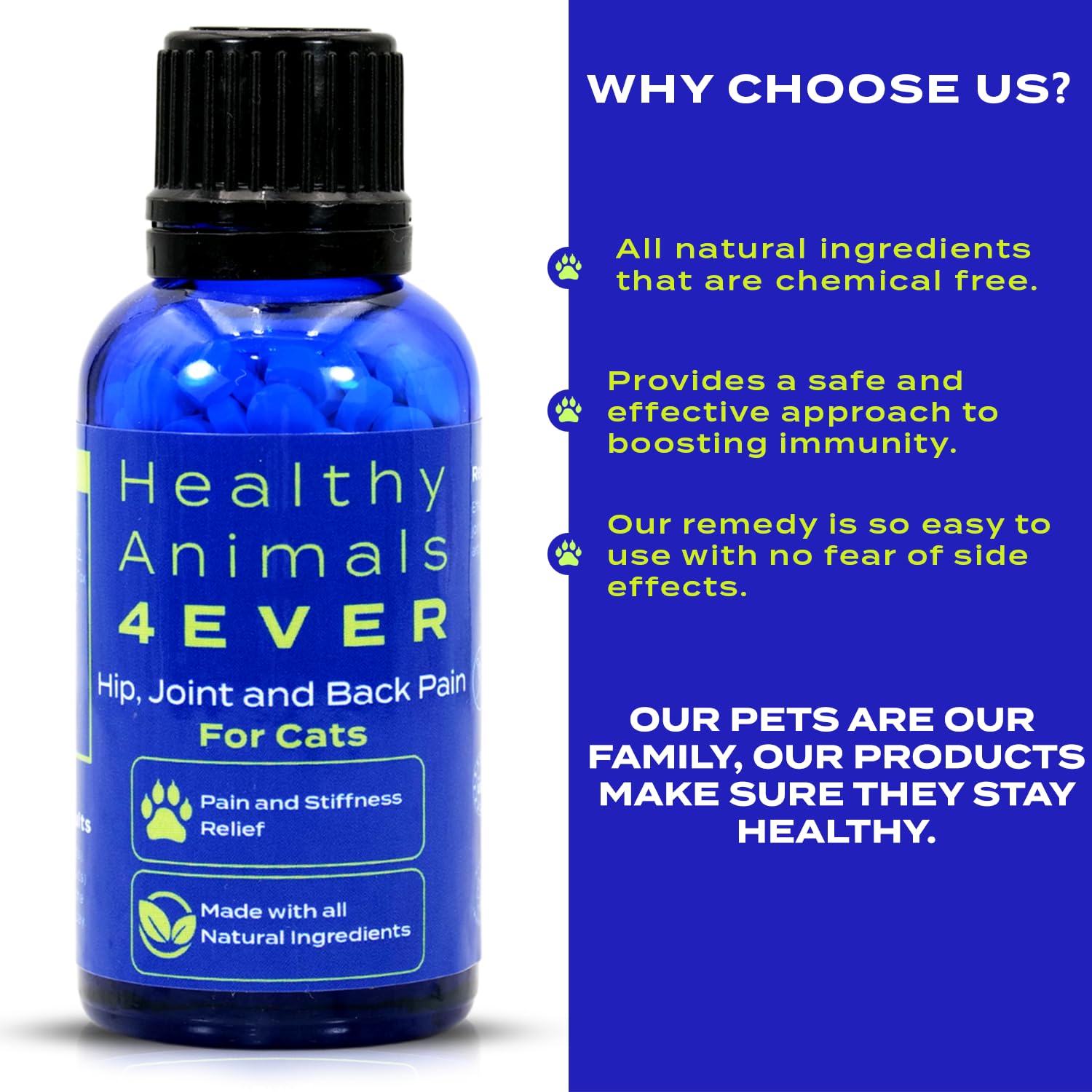 Healthy Animals 4 Ever Arthritis Remedy for Cats - Restore Energy & Vitality - Support Hip & Joint Health - Minimize Pain - All-Natural, Non-GMO, Organic - Preservative & Chemical Free - 300 ct