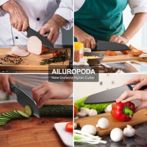 AILUROPODA Nylon Knife, 2-Piece Plastic Kitchen Knife for real cooking and Cutting Pizza, Cakes, Bread, Fruits, Veggies Durable Nylon Kitchen Knife for kids