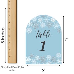 Big Dot of Happiness Winter Wonderland - Snowflake Holiday Party and Winter Wedding Double-Sided 5 x 7 inches Cards - Table Numbers - 1-20