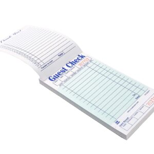 Guest Check Books For Servers 20 Books (1,000 Sheets) - Thick, Bleed Resistant Paper | 1 Part Green Paper Waitress Notepad with Guest Receipt | Server Books For Waitress