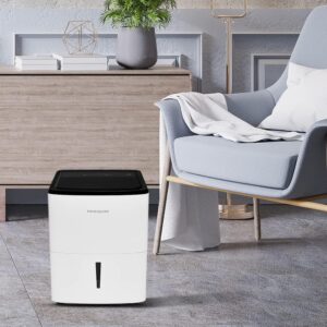 Frigidaire 50 Pint Dehumidifier. 4,500 Square Foot Coverage. Ideal for Large Rooms and Basements. 1.7 Gallon Bucket Capacity