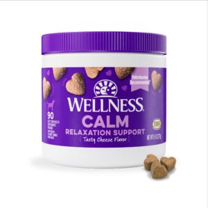 wellness tasty cheese flavored soft chews calming supplements for dogs, 90 count