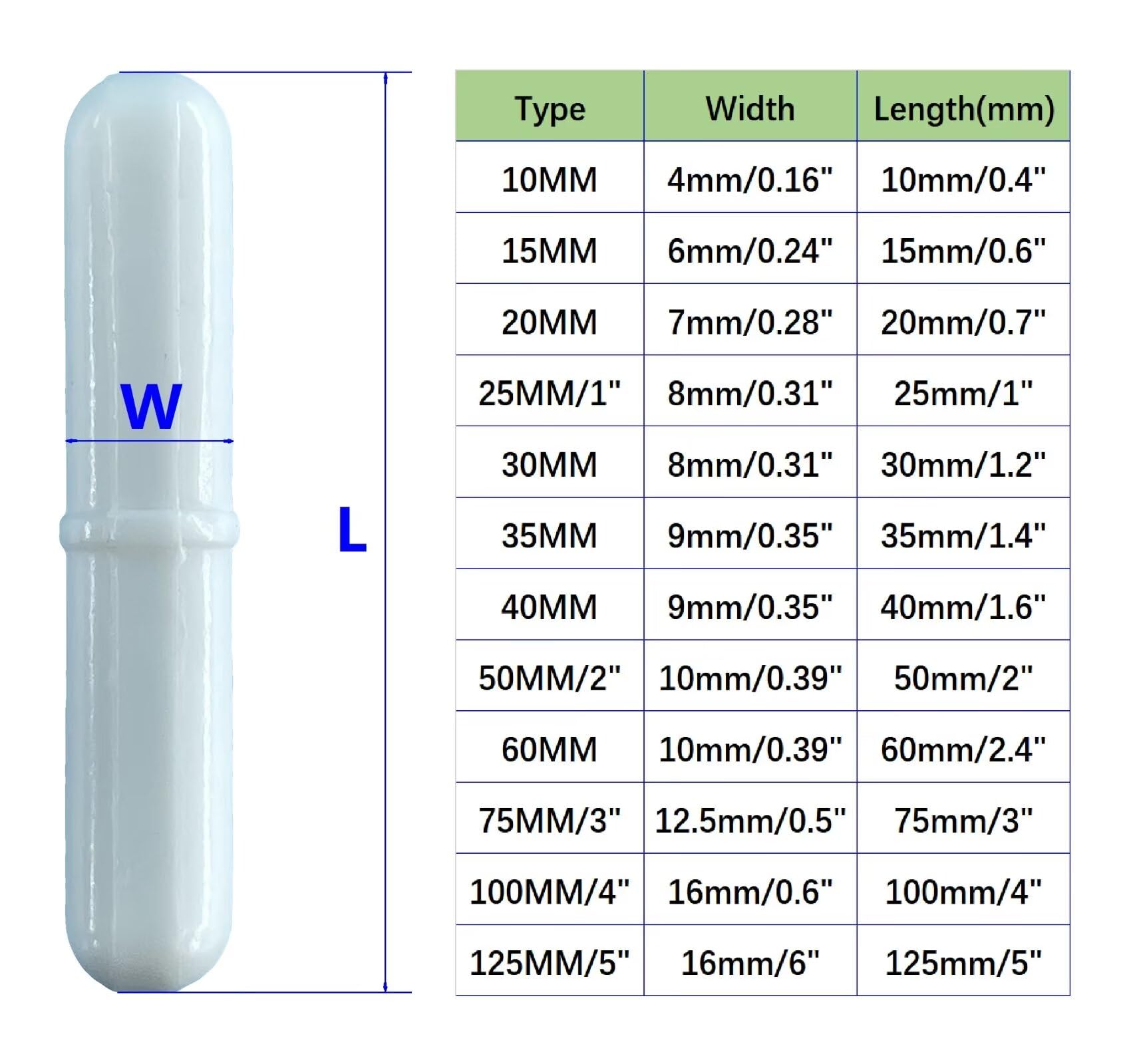 LUERFLEX Pivot Magnetic Stirring Bars 75mm Pack of 1