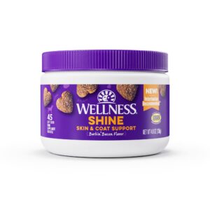 wellness barkin' bacon flavored soft chew skin & coat supplements for dogs, 45 count