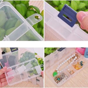 10/15/24 Grids Clear Plastic Organizer Box Storage Container Jewelry Box with Adjustable Dividers for Beads Art DIY Crafts Jewelry Fishing Tackles, Plastic Jewelry Box Organizer Storage Container 15