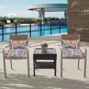 JMGBird Outdoor Chair Cushion Set of 2 Patio Cushions 19x19 with Ties Outdoor Cushions for Patio Furniture