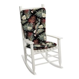 Arden Selections Outdoor Adirondack or Rocking Chair Cushion, 20 x 17, Rain-Proof, Fade Resistant 17 x 20, Simone Black Tropical