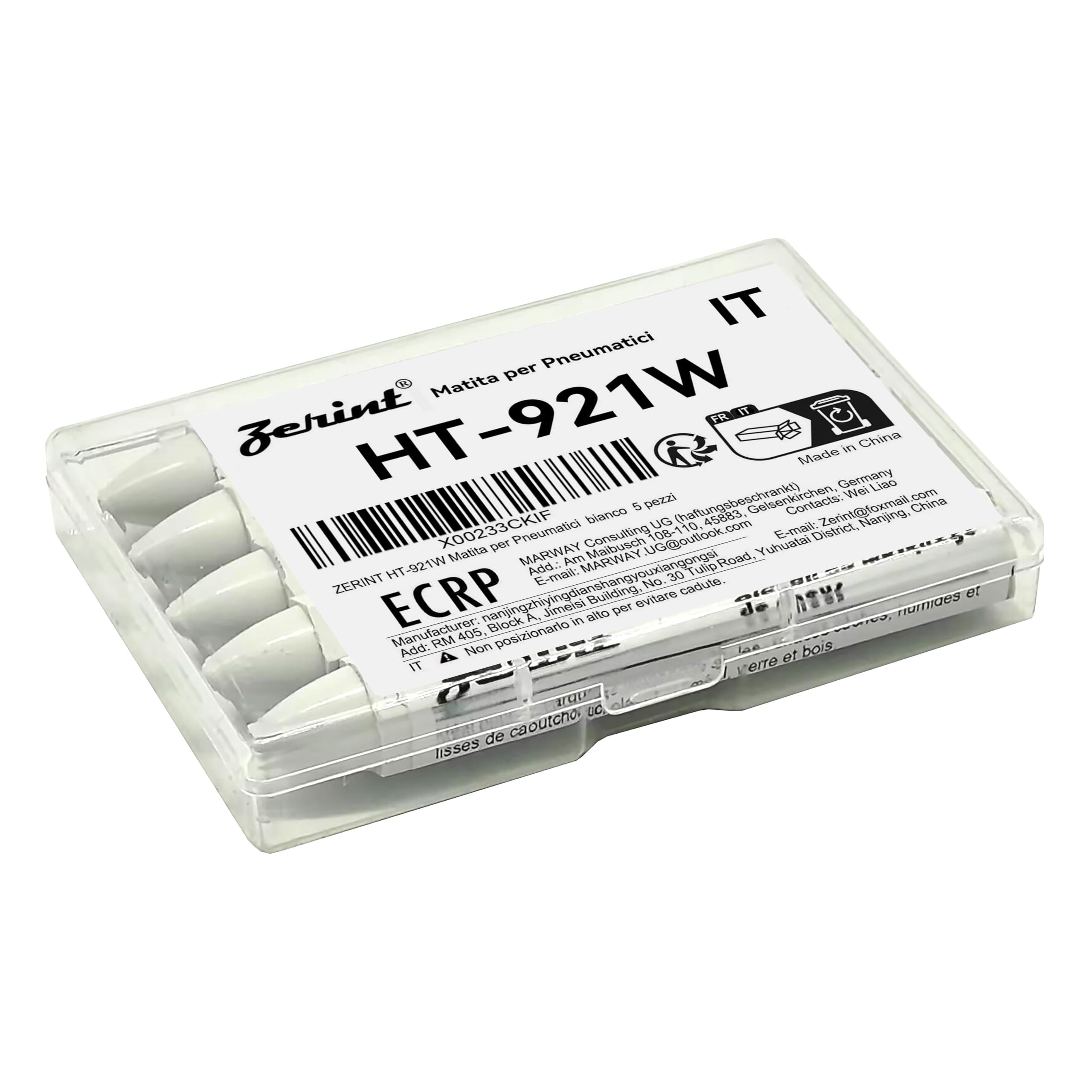 ZERINT HT-921W Tire Crayons, Tire Marking Chalk, Multi-Surface Marking Crayons, White, 5 pcs