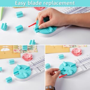 Ecraft Paper Trimmer Replacement Blades Use for 4 Style Multi-Function Scrapbooking Tool with Dial Blades of Straight Paper Cutter Blade Refills Mint Green (4 Pack）