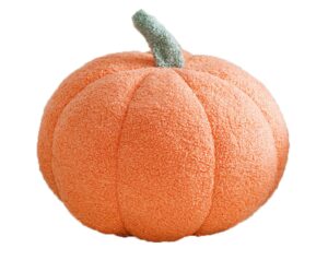 cosgoo 3d pumpkin throw pillow hugging, fluffy pumpkin plush pumpkin stuffed animal toys, pumpkin pillow sofa cushion pumpkin for home decor halloween, christmas or birthday party (orange, 8 inch)