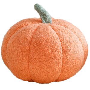 COSGOO 3D Pumpkin Throw Pillow Hugging, Fluffy Pumpkin Plush Pumpkin Stuffed Animal Toys, Pumpkin Pillow Sofa Cushion Pumpkin for Home Decor Halloween, Christmas or Birthday Party (Orange, 8 Inch)