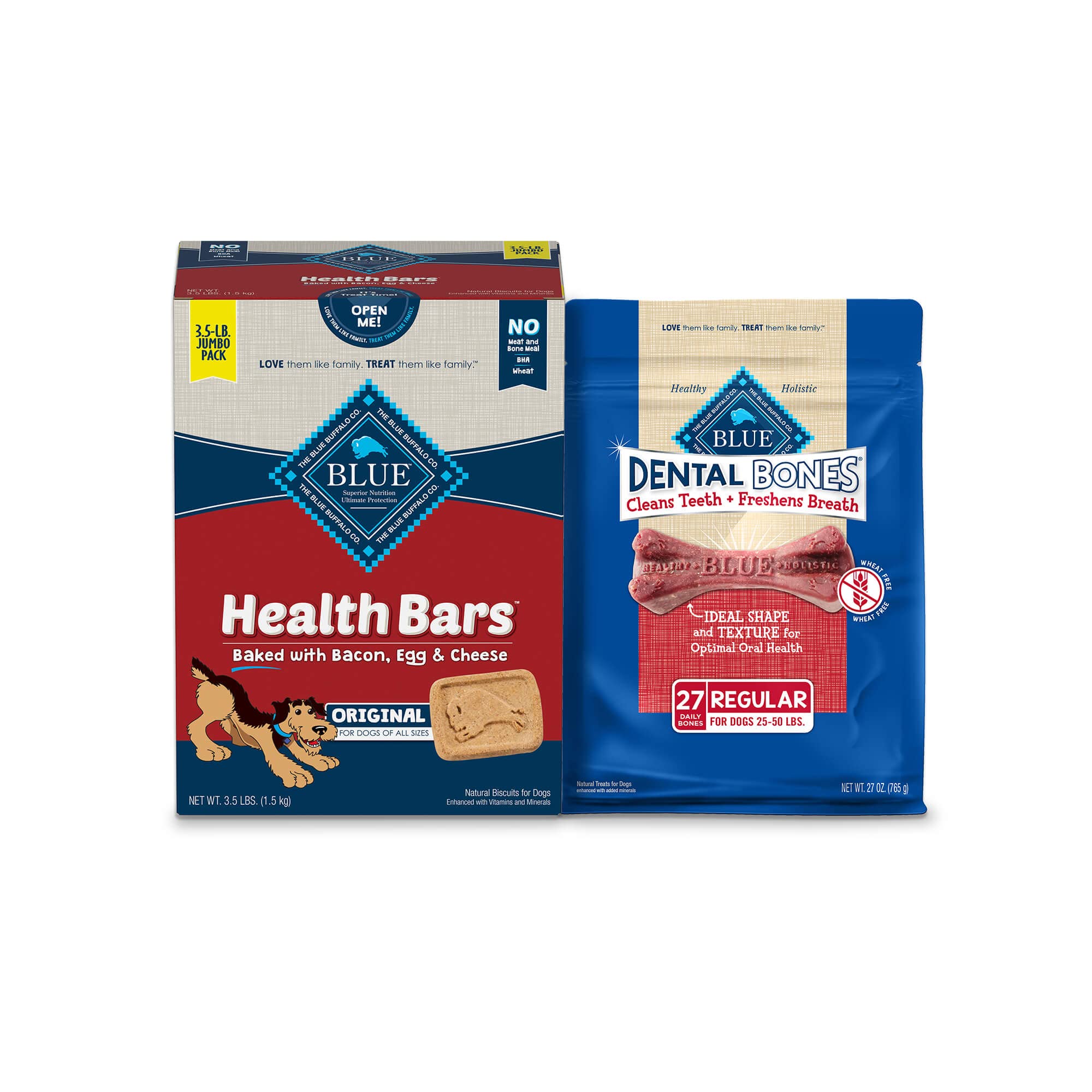 Blue Buffalo Health Bars and Dental Bones Dog Treats Variety Bundle