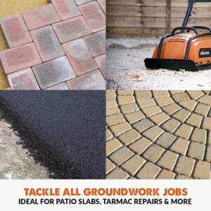 Evolution Hulk Electric Compactor Plate - Ideal For Levelling Pavement, Artificial Turf Ground Preparation, Patio, Blockwork, Sand, Soil & More