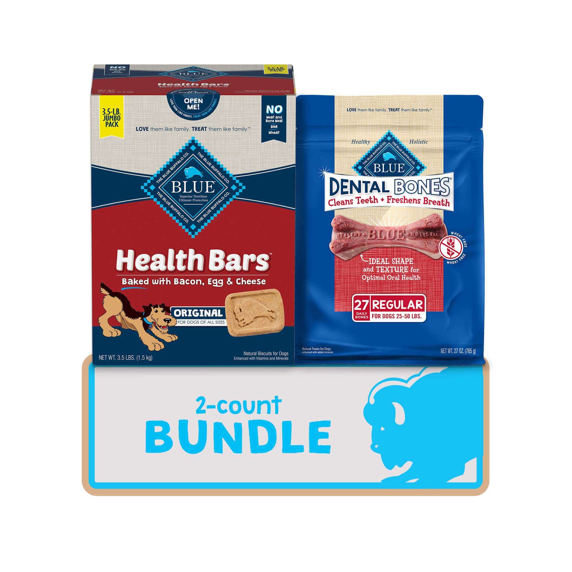 Blue Buffalo Health Bars and Dental Bones Dog Treats Variety Bundle