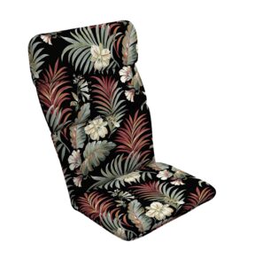 arden selections outdoor adirondack or rocking chair cushion, 20 x 17, rain-proof, fade resistant 17 x 20, simone black tropical