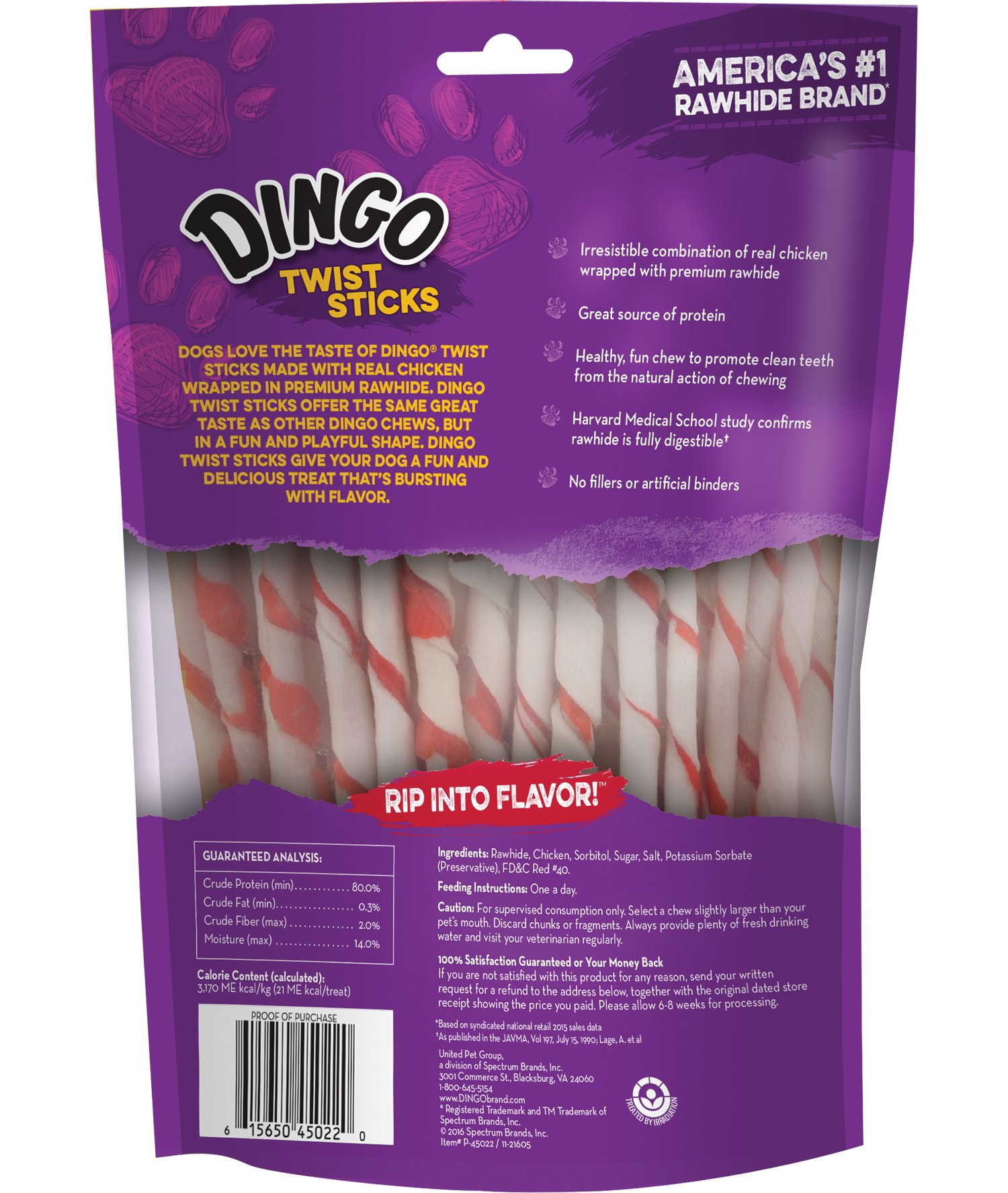 Dingo Twist Sticks Rawhide Chews, Made with Real Chicken, 50 Count and DreamBone Twist Sticks, Made with Real Chicken, Rawhide-Free Chews for Dogs, 50 Count