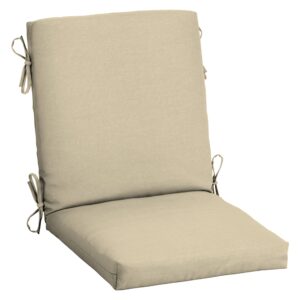 arden selections outdoor midback chair cushion, 18 x 16.5, rain-proof, fade resistant 16.5 x 18, tan leala