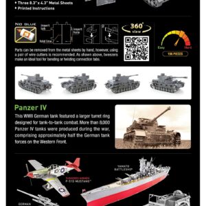 Metal Earth Premium Series Panzer IV Tank 3D Metal Model Kit Fascinations