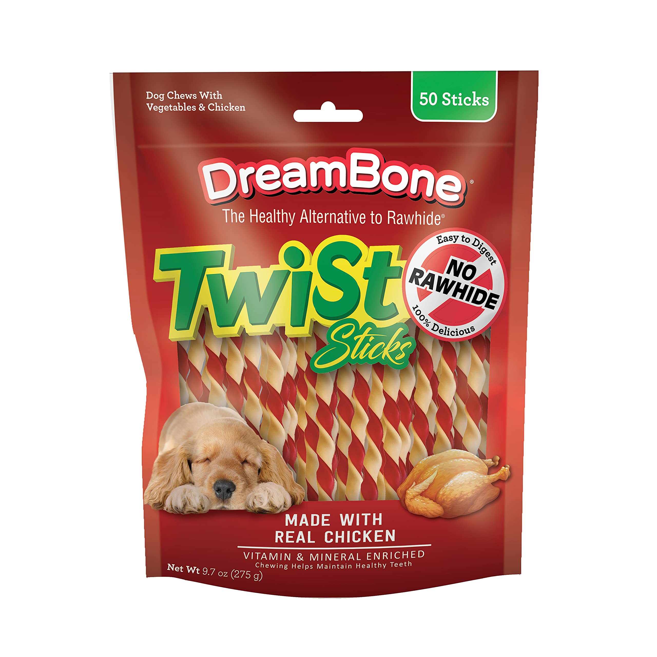 SmartBones SmartChips for Dogs (Pack of 1) and DreamBone Twist Sticks, Made with Real Chicken, Rawhide-Free Chews for Dogs, 50 Count