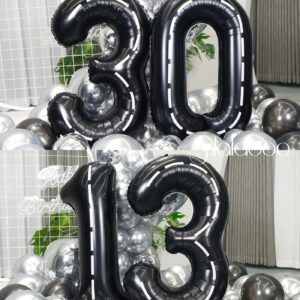 SULALABOO 40Inch Black Number 3 Balloon Large Helium Number Balloons 0-9 Giant Digital 3rd Foil Mylar Big Party Balloon for Boy Birthday Party Anniversary Graduation Decorations