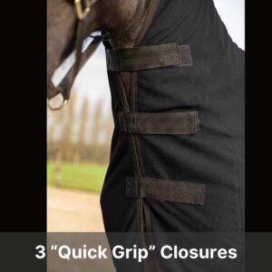 RESISTANCE Long Lasting & Warm Soft Fleece Contour Cooler for Horse (Large (74"-78"), Black)