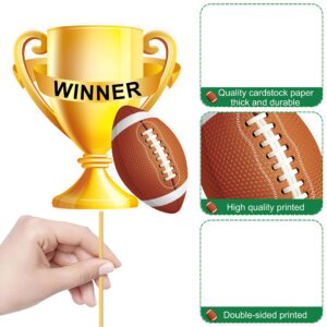 24pcs Football Party Centerpieces Sticks Football Table Toppers Decorations for Game Day Football Touchdown Party Sport Theme Birthday Party Baby Shower Supplies