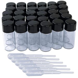 tree of life rev. 22:14 2 ml small glass vials with screw caps - 36 pcs & 6 eye droppers - 5/8 dram clear glass sampling bottle for essential oils, anointing oil, fragrances or lab chemicals