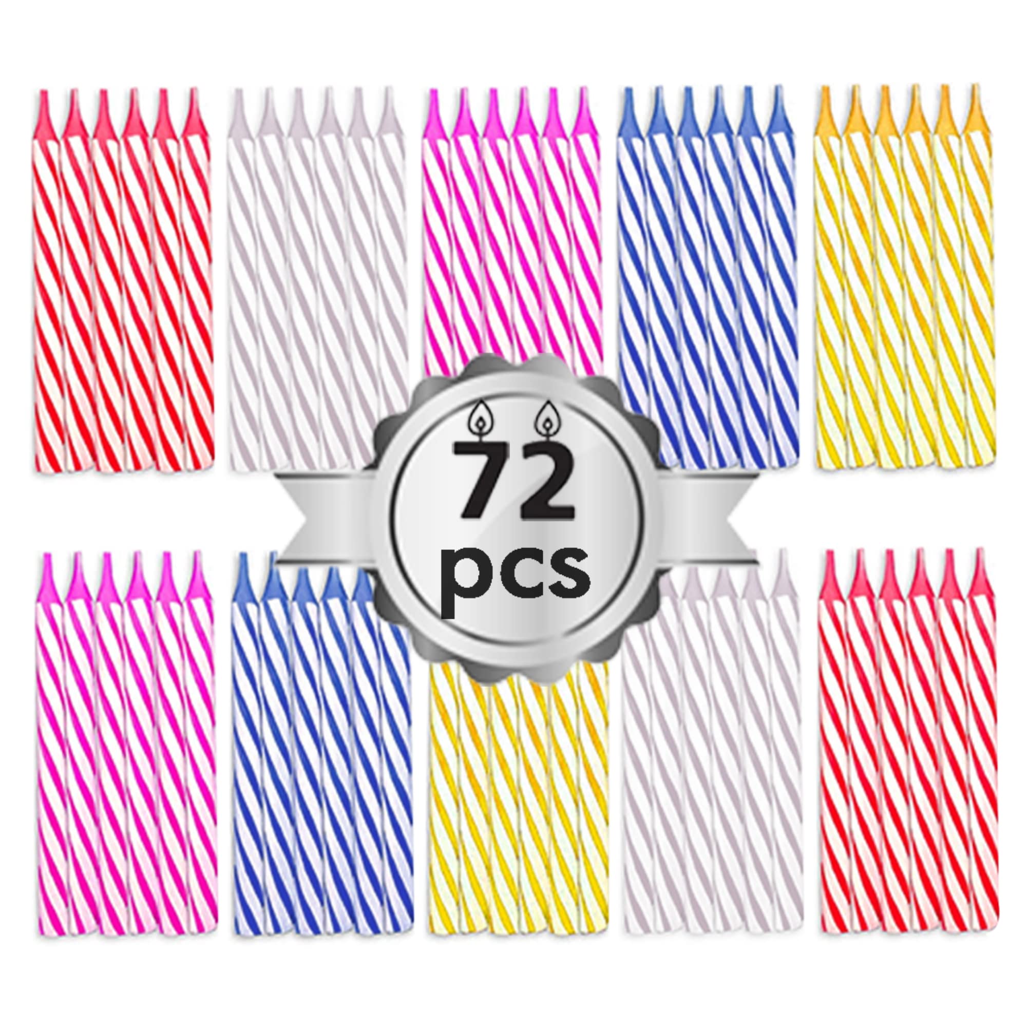 Birthday Candle - 72 Count Mix Color Birthday Candles for Cake, Cake Candle for Birthday, Party Small Candles