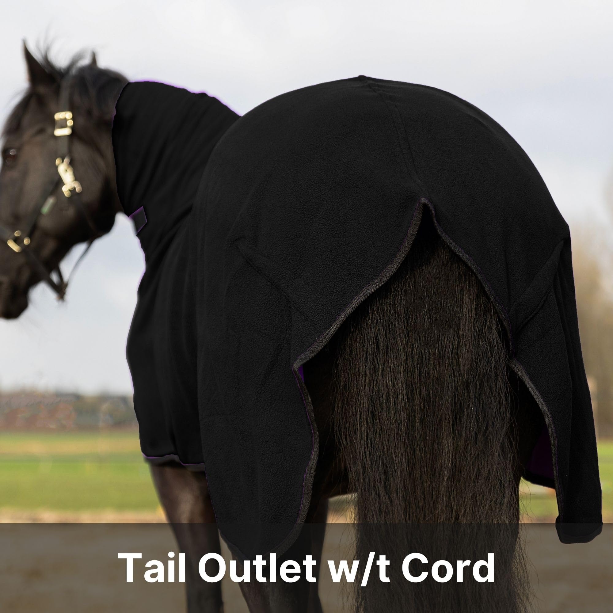 RESISTANCE Long Lasting & Warm Soft Fleece Contour Cooler for Horse (Large (74"-78"), Black)