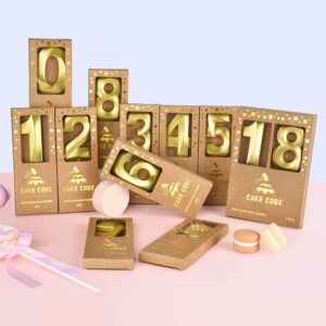 CAKE CODE 2.76 Inch Diamond Gold 70 Number Birthday Candles, Gold Number Candles, Cake Number Candles, Party Celebration