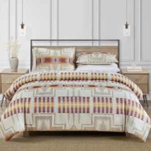 PENDLETON Harding Duvet Set, Full/Queen 100% Cotton, Lightweight, Iconic Harding Design, Includes Matching Shams, Machine Washable, Ivory