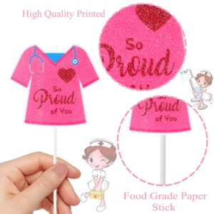 36pcs Nurse Cupcake Toppers Nurse Graduation Party Cake Decoration Medical Rn Party Supplies Favors for Nursing Party Nurse Grad Theme Party Baby Shower Birthday Party