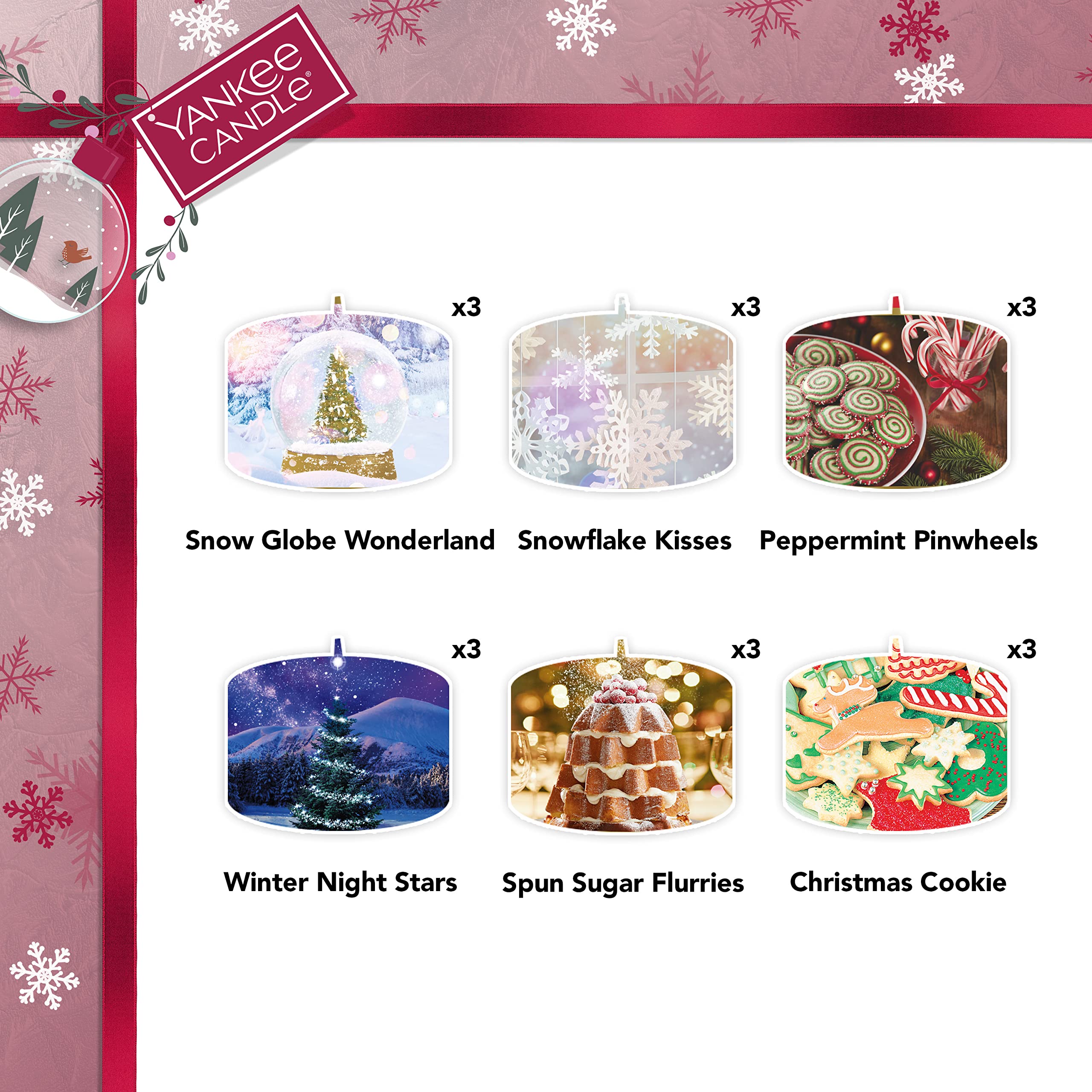 Yankee Candle Gift Set | 18 Scented Tea Lights and Holder in a Festive Box | Snow Globe Wonderland Collection, 1716521E