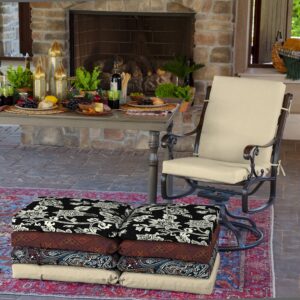 Arden Selections Outdoor Midback Chair Cushion, 18 x 16.5, Rain-Proof, Fade Resistant 16.5 x 18, Tan Leala