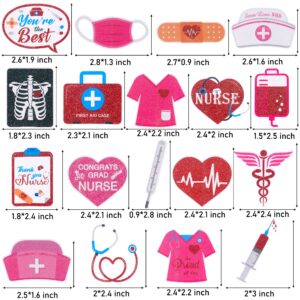 36pcs Nurse Cupcake Toppers Nurse Graduation Party Cake Decoration Medical Rn Party Supplies Favors for Nursing Party Nurse Grad Theme Party Baby Shower Birthday Party