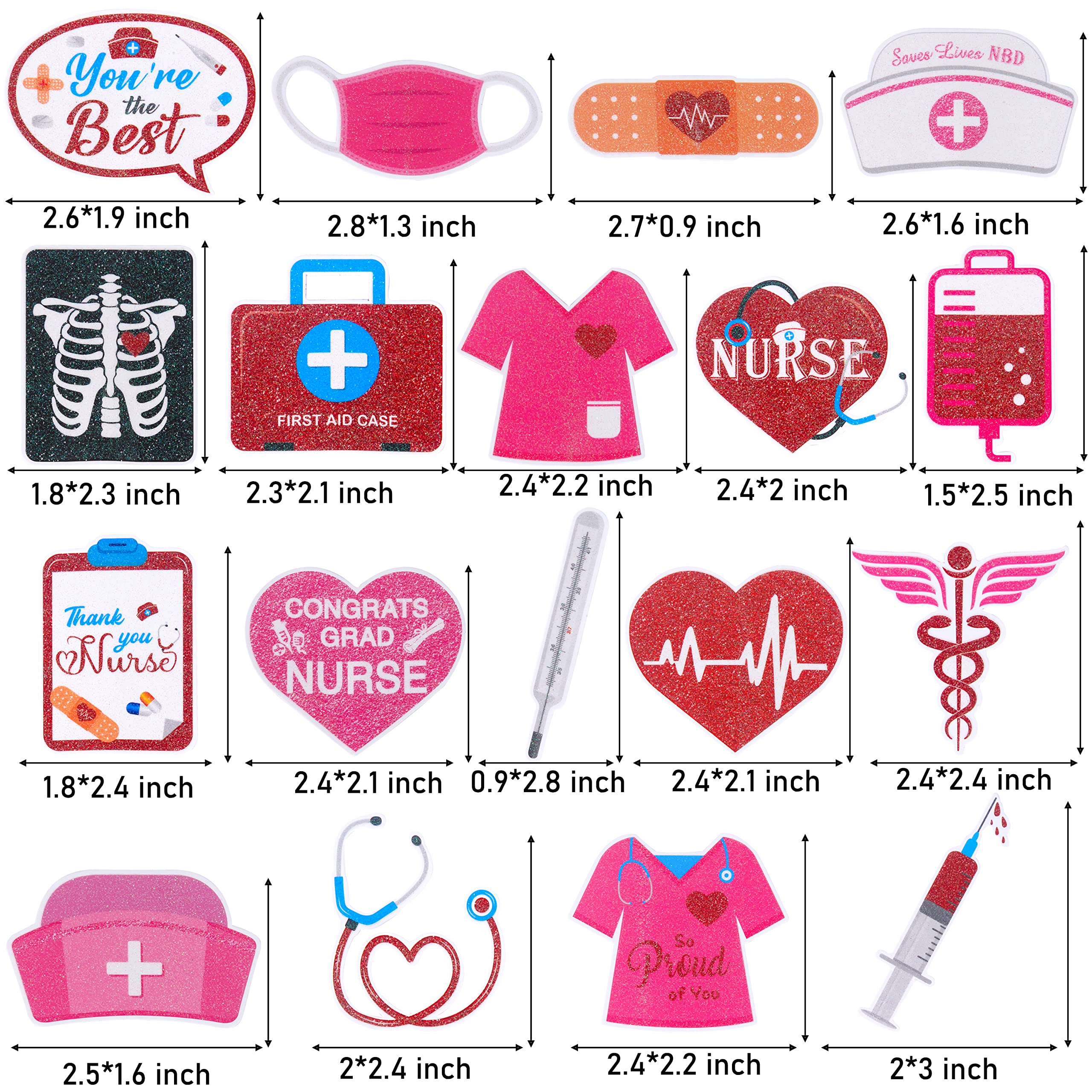 36pcs Nurse Cupcake Toppers Nurse Graduation Party Cake Decoration Medical Rn Party Supplies Favors for Nursing Party Nurse Grad Theme Party Baby Shower Birthday Party