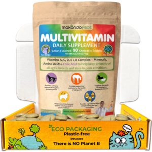 prenatal dog vitamins – multivitamin for dogs and cats with folic acid, minerals and amino acids. ideal for pregnant, breast feeding and newborn pets – senior dog supplement, complete puppy vitamins.