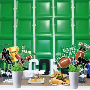 24pcs Football Party Centerpieces Sticks Football Table Toppers Decorations for Game Day Football Touchdown Party Sport Theme Birthday Party Baby Shower Supplies