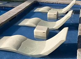 Aqua Outdoors- in-Pool Chaise Lounger - Pool & Sun Shelf Lounge Chair Designed for Water Depths Up to 9”-Compatible with All Pool Types - Poolside & Sun Deck Tanning - Set of 2 - Sandstone Granite