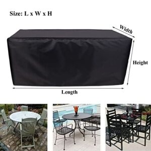 HUHJYUGE Garden Furniture Covers Waterproof Outdoor Furniture Covers 18x16x10in, Rectangular Patio Furniture Cover 420D Oxford, Fits for Dining Square Table Sofa and Chair Set