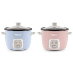 aroma housewares 4-cups (cooked) / 1qt. rice & grain cooker (arc-302ngbl), blue & 4-cups (cooked) / 1qt. rice & grain cooker (arc-302ngp), pink