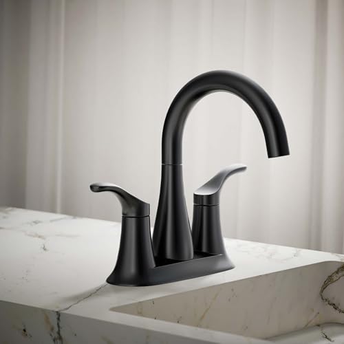 Kohler 27388-4-BL SIMPLICE® Centerset bathroom sink faucet, 1.2 GPM, Matte Black