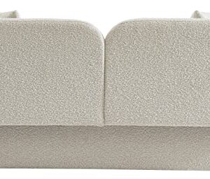 Meridian Furniture 616Cream-L Marcel Collection Modern | Contemporary Loveseat with Rich Cream Boucle Fabric, Curved Back, 68" W x 28" D x 32" H, Cream