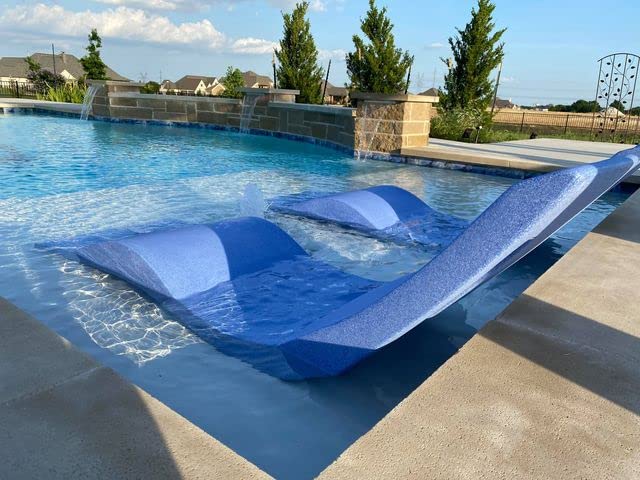 Aqua Outdoors - in-Pool Chaise Lounger - Pool & Sun Shelf Lounge Chair - Designed for Water Depths Up to 9” - Compatible with All Pool Types - Poolside & Sun Deck Tanning - Set of 2 - Coral Reef